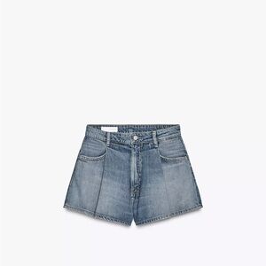 Zara Pleated Denim Shorts